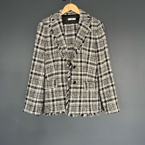 MANGO Blazer/skirt set , black/ white tweed , size 4
